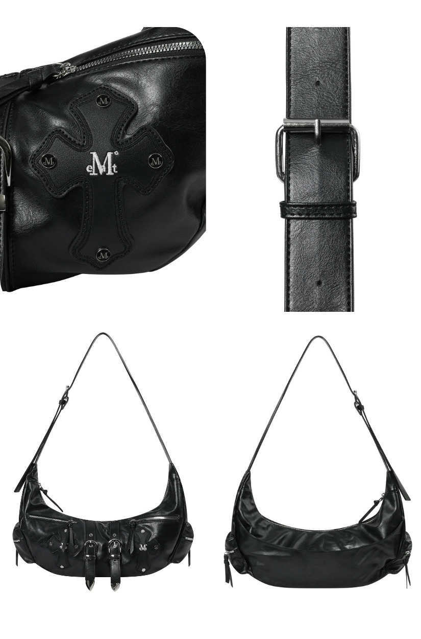 【 4/19收單 】MUCENT STRUM 十字皮革皮帶肩背包 韓國