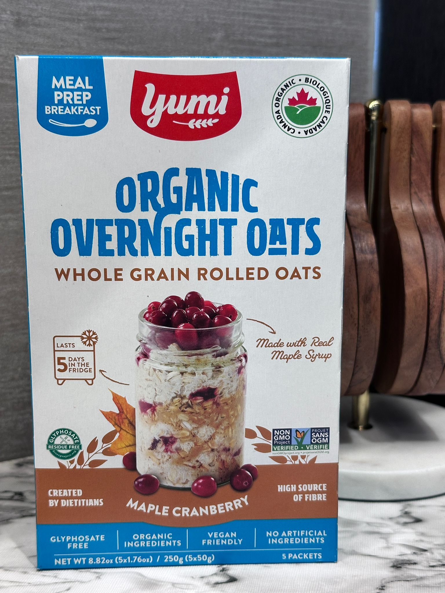 RZ66 Yumi Maple Cranberry 楓糖小紅莓隔夜燕麥 50g x5包 ** 到期日: 約 2027/04