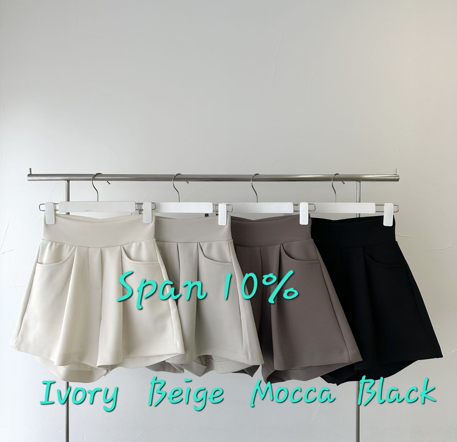 CC52 高腰壓褶下擺西裝短褲