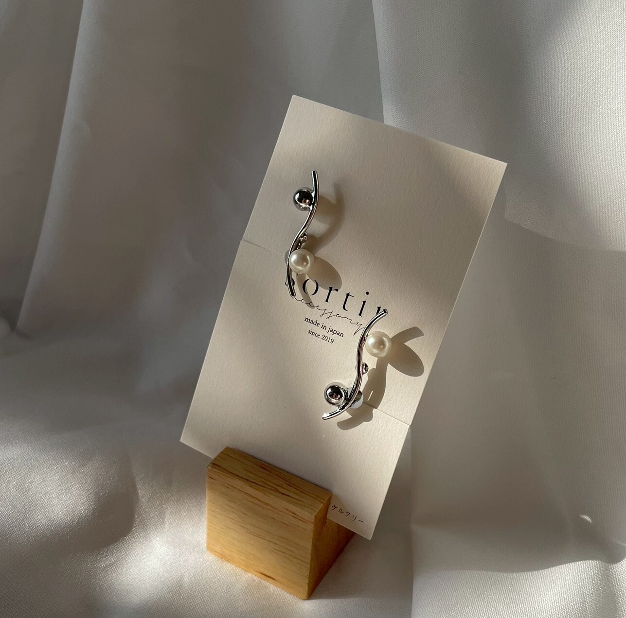[sortir] 波浪線耳夾｜日本產珍珠｜銀｜NO.209