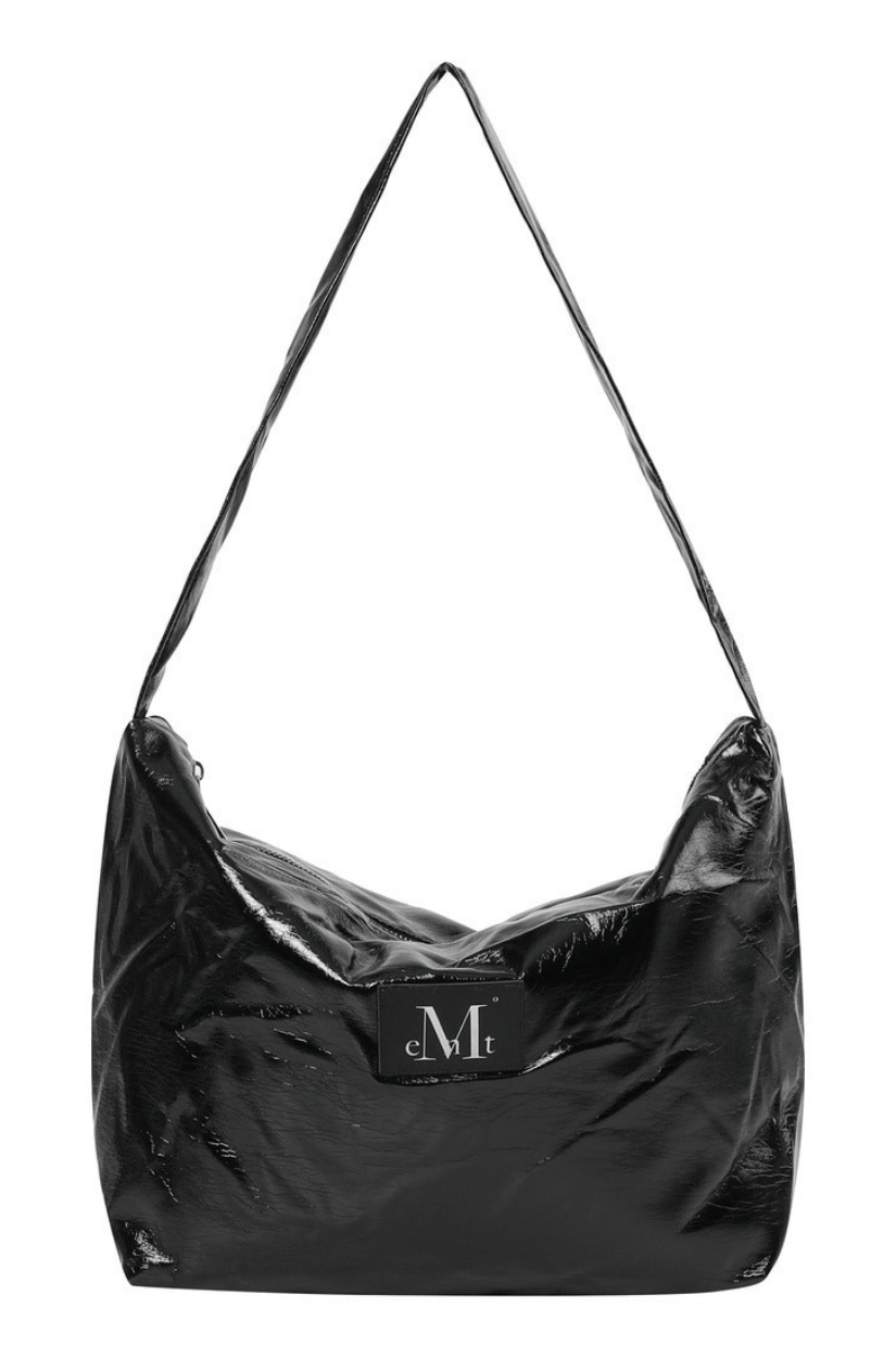 【 4/19收單 】MUCENT RAEL 光澤皮革拼接肩背包 韓國