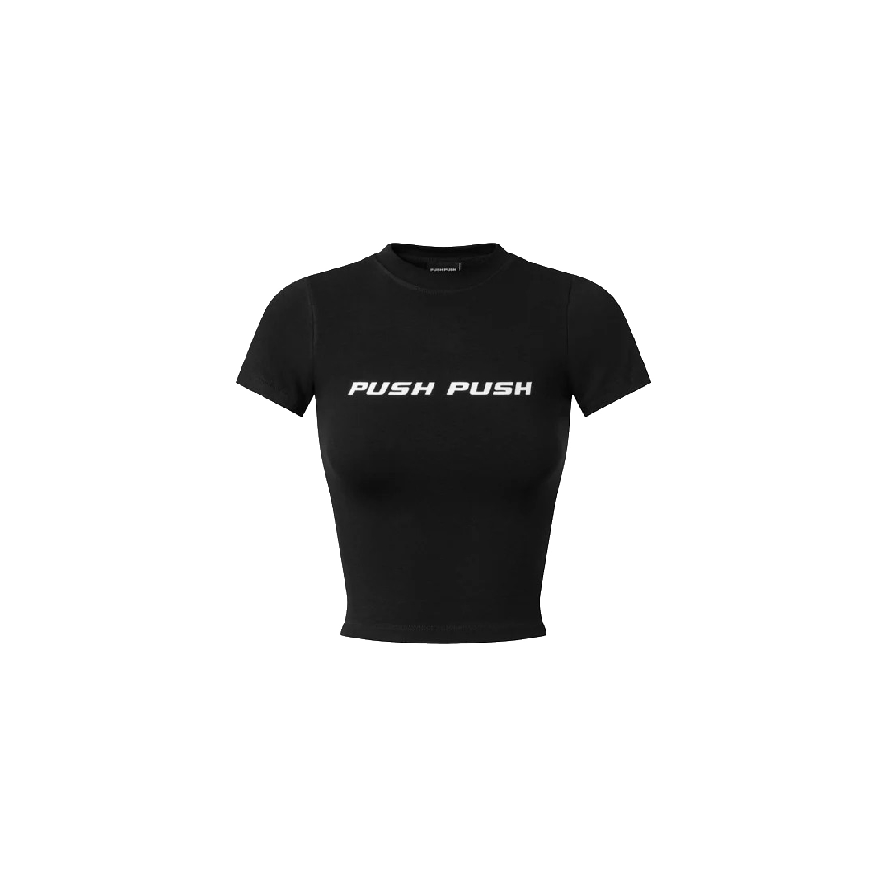 PUSH PUSH PWR BABY TEE 小高領 緊身 短版 上衣 短T