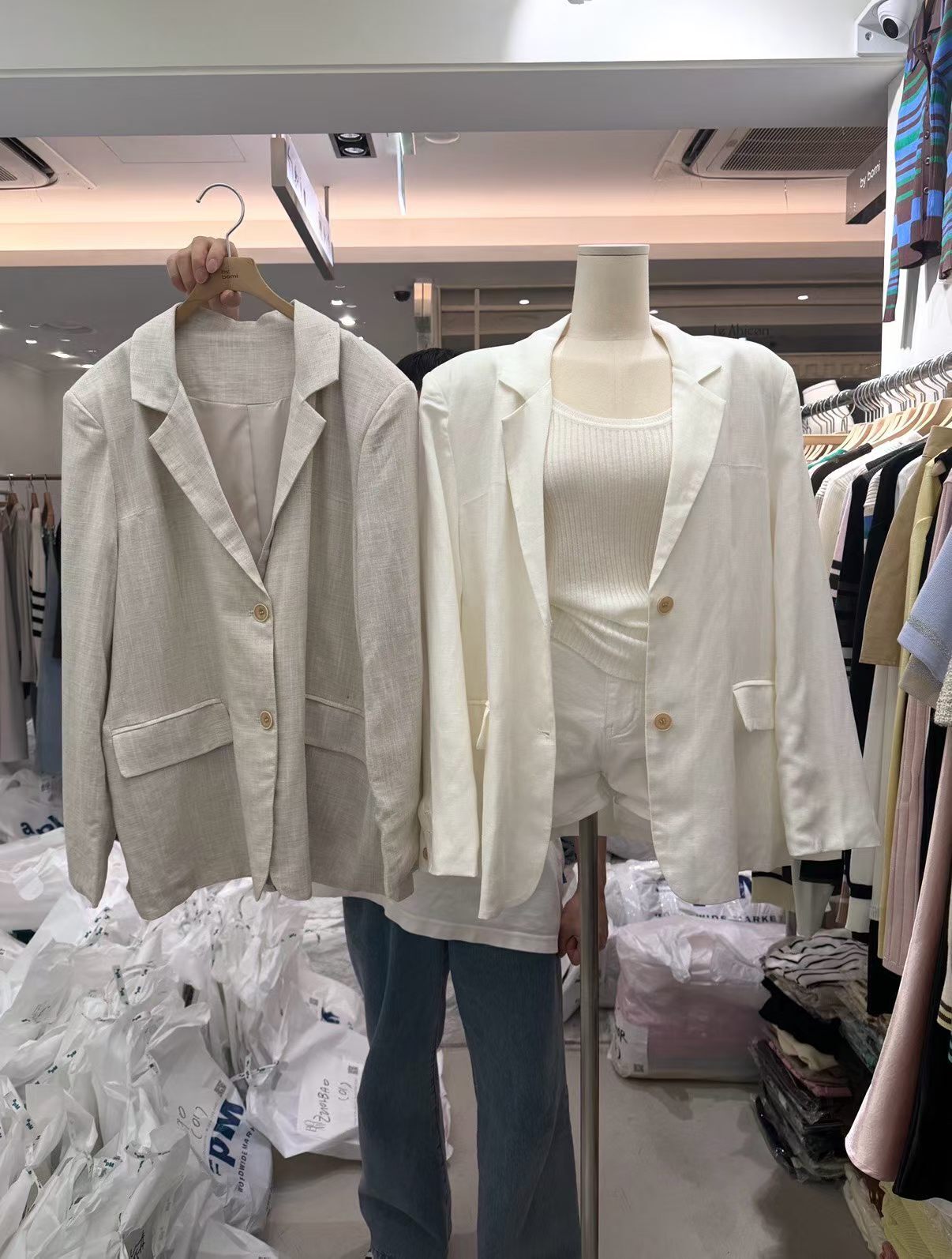 BM6012 休閑風亞麻西裝薄外套