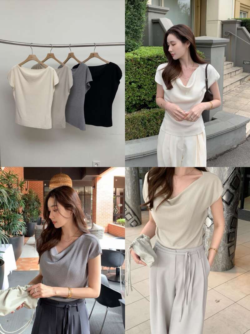 BM6015 堆堆領飛飛袖修身上衣