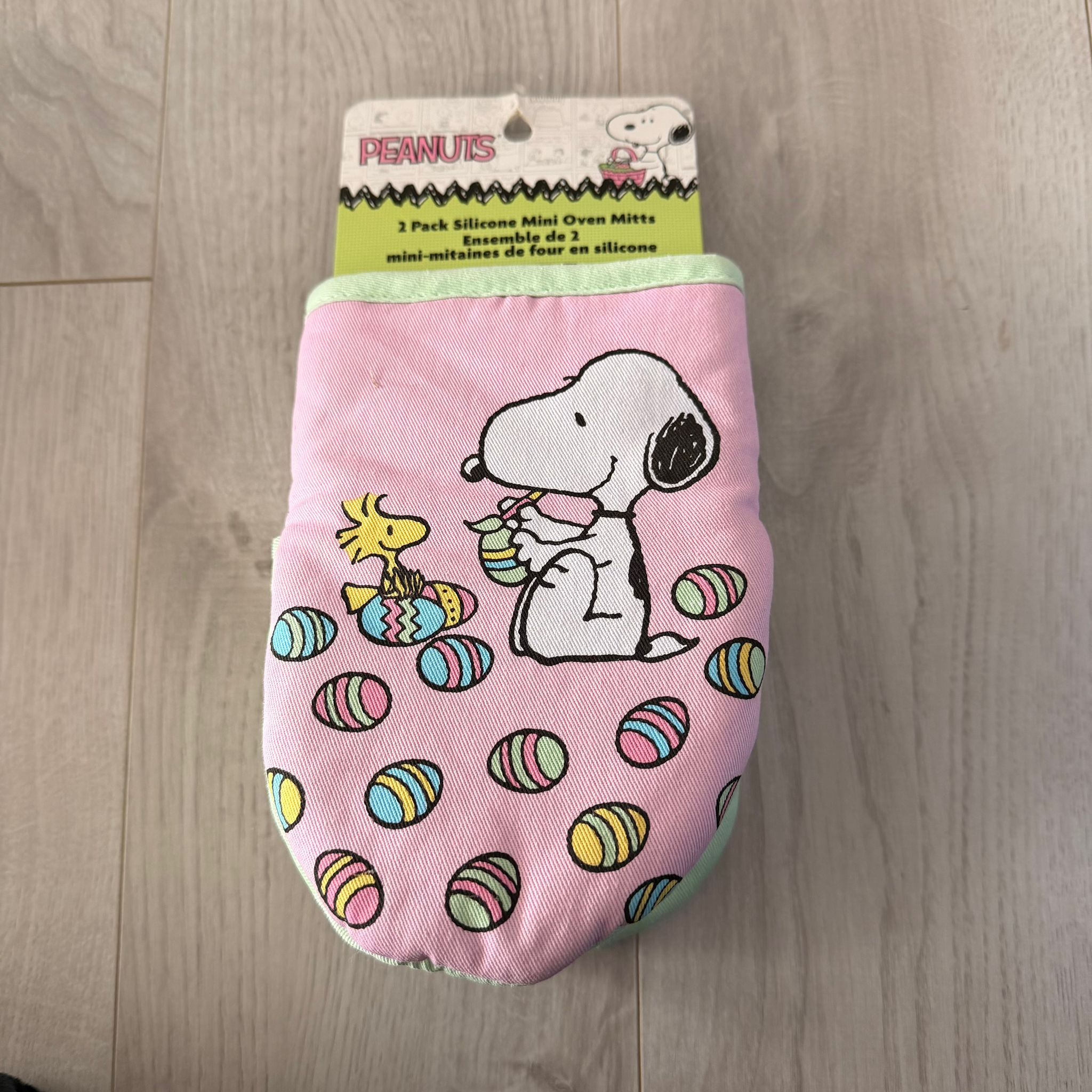 RZ98 粉紅色拼綠色 Snoopy隔熱手套