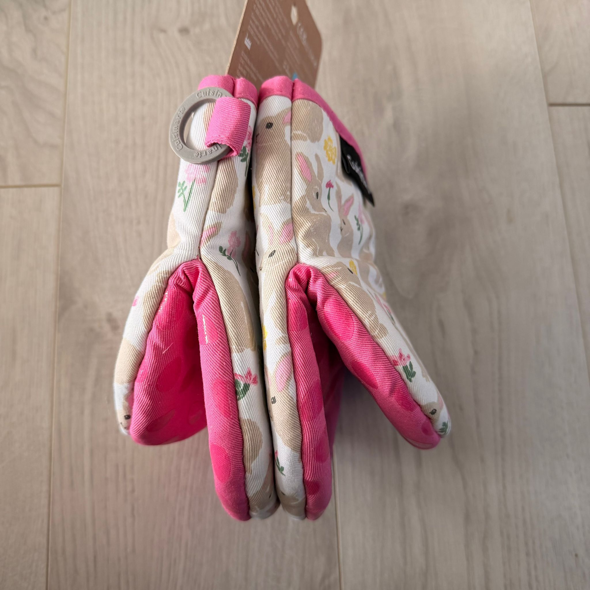 RZ99 桃紅色兔仔圖案隔熱手套