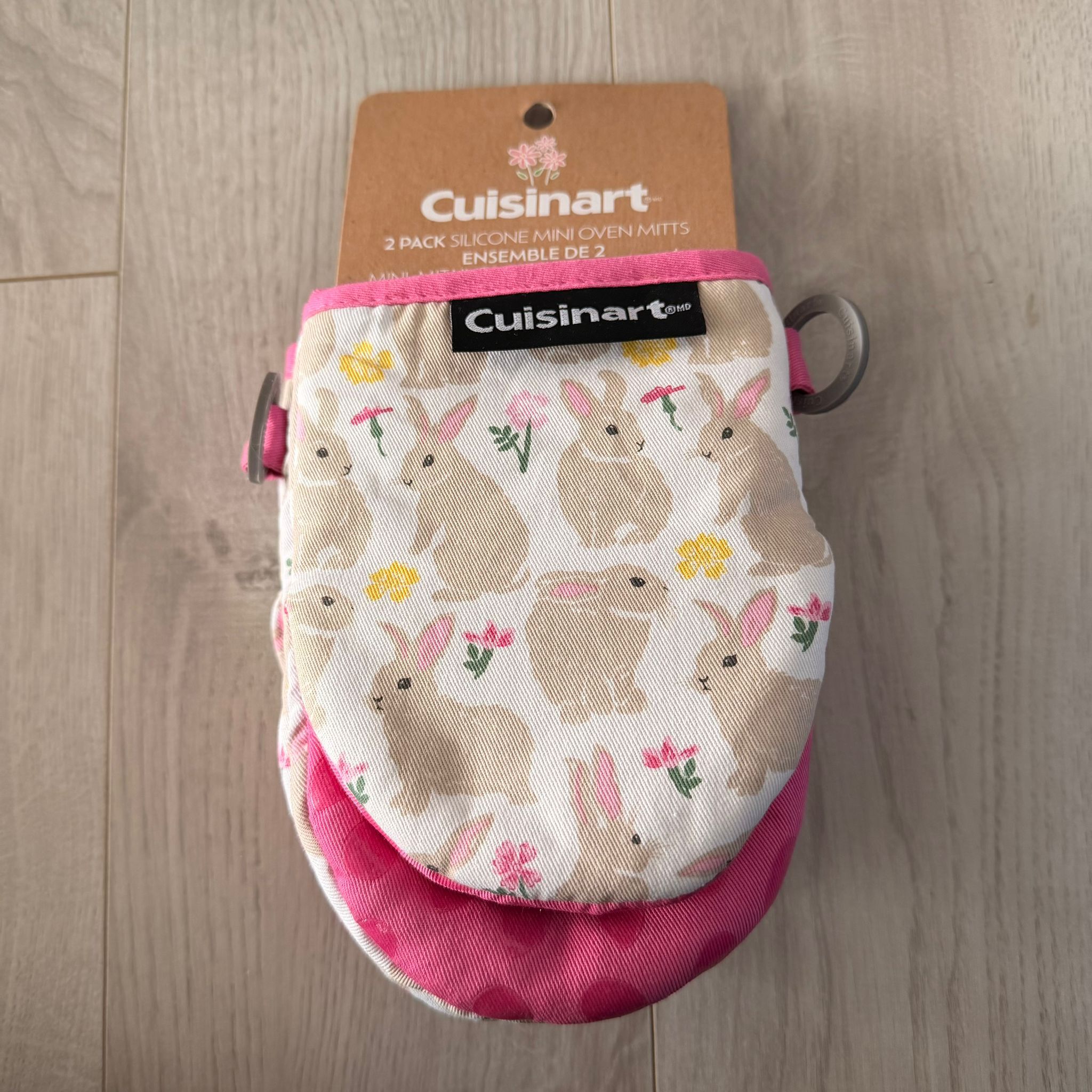 RZ99 桃紅色兔仔圖案隔熱手套