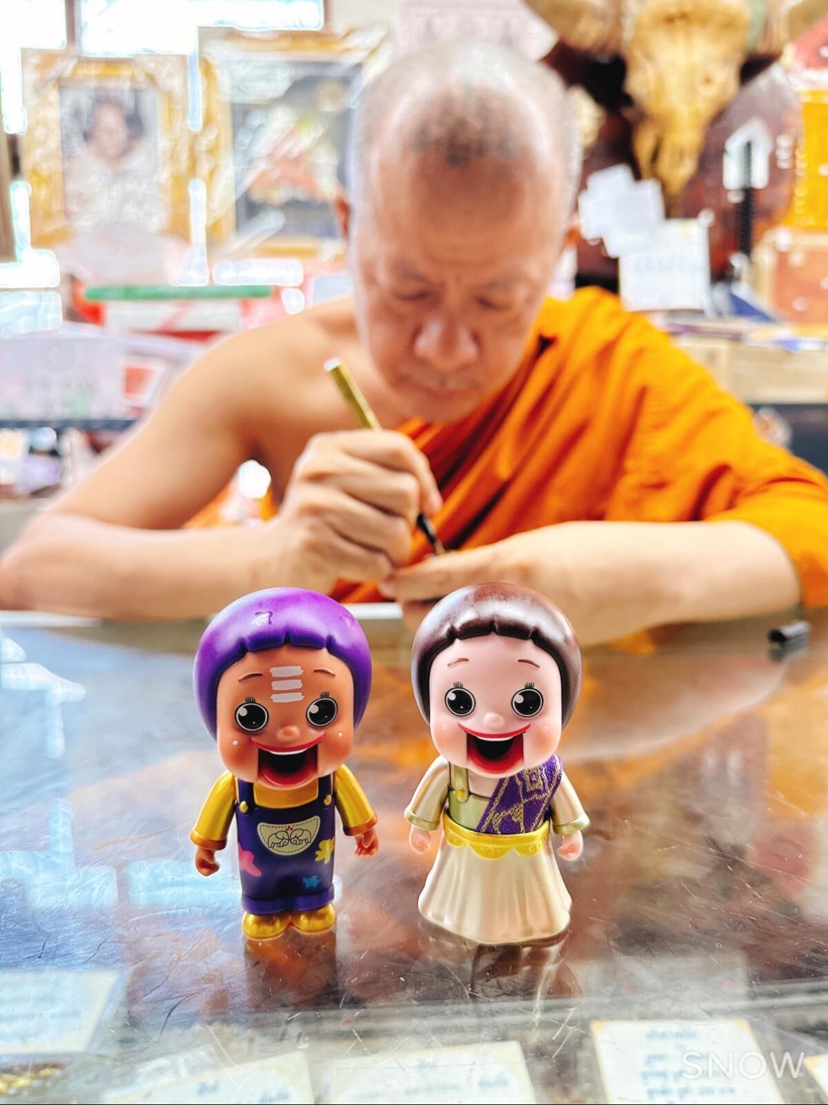 龍婆本廟三安大師開光加持 泰國限定潑水節燦子 傳統服飾燦子