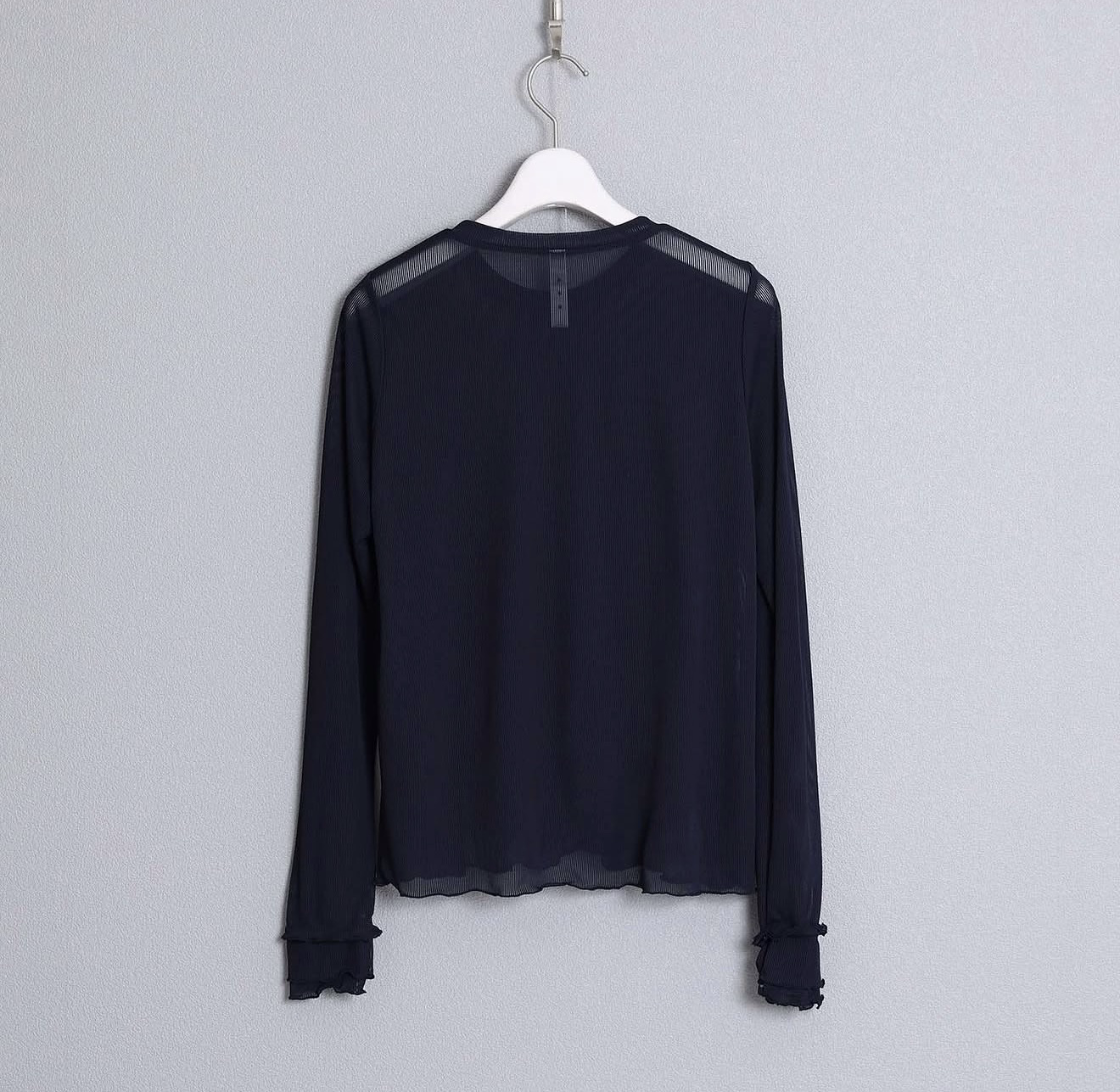 「Linéa Knit」navy 條紋透紗針織