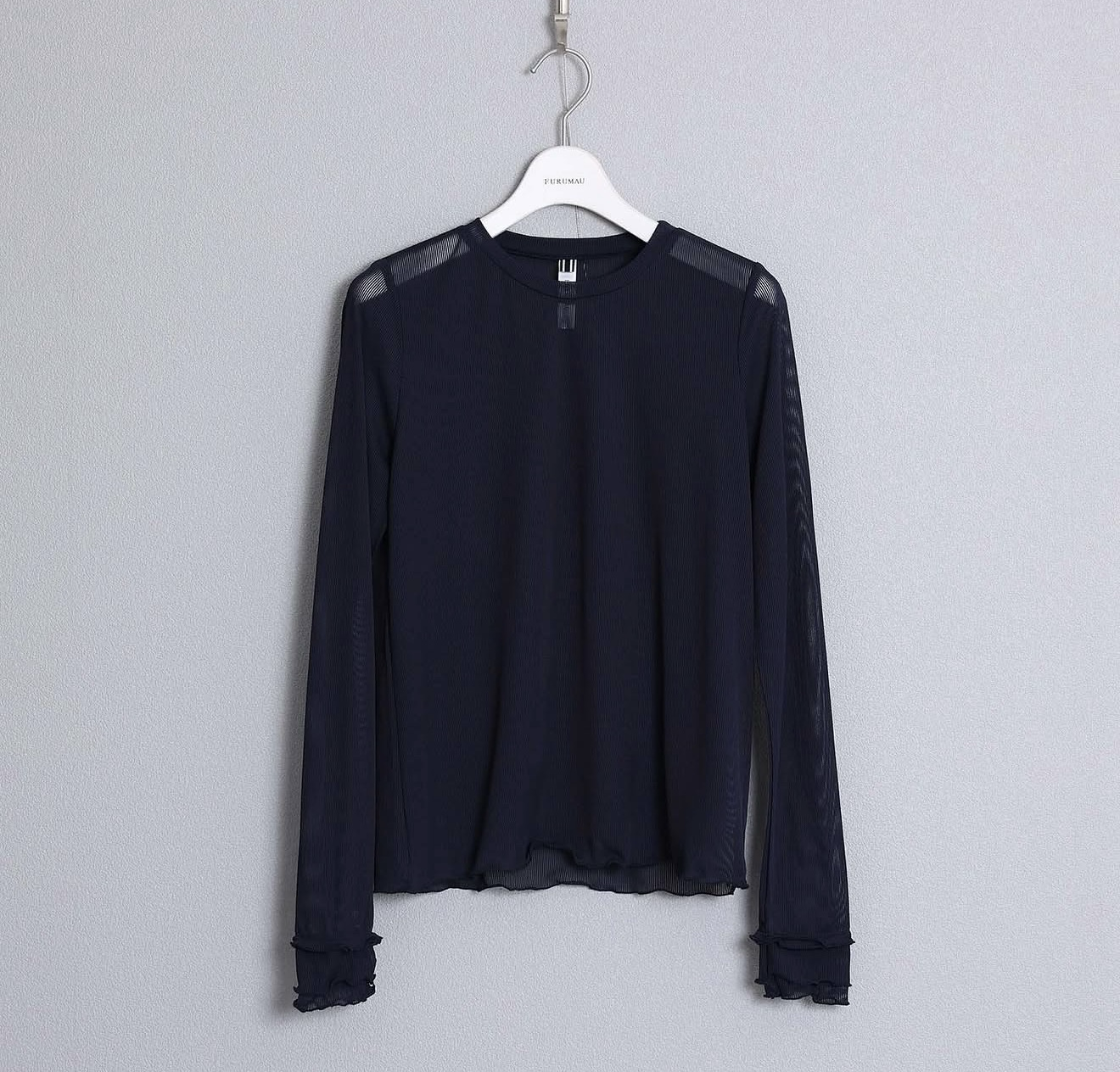 「Linéa Knit」navy 條紋透紗針織
