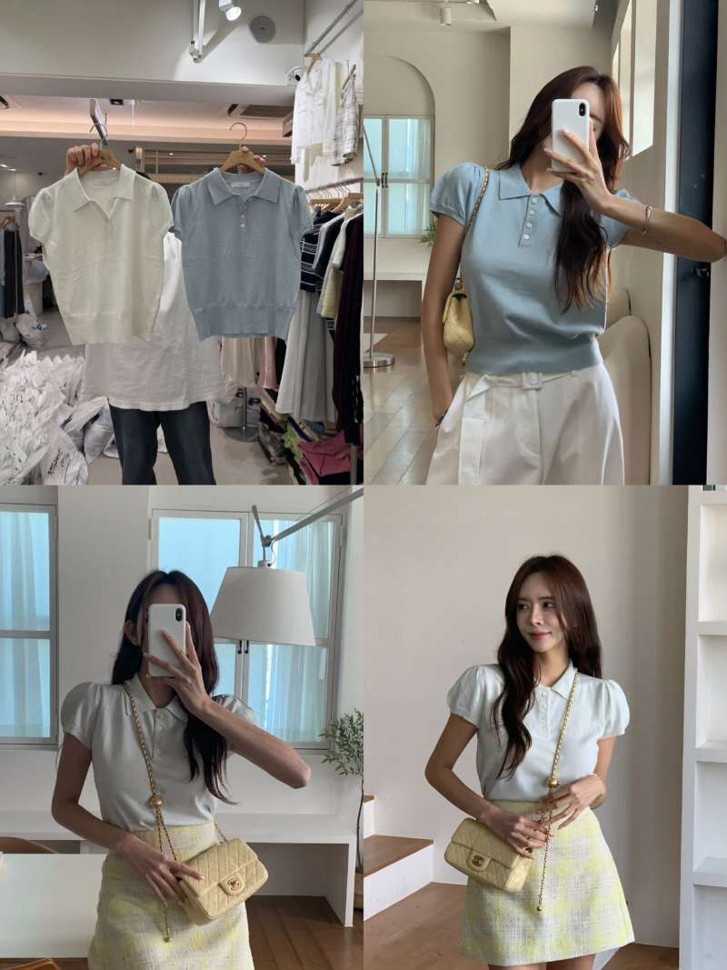 BM6025 簡約Polo領泡泡袖上衣