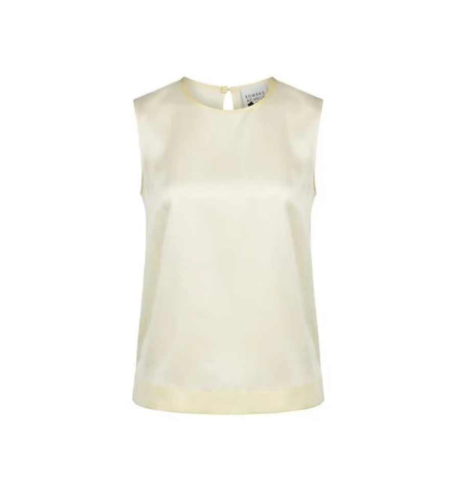 1EA0408-158 [EDWARD ACHOUR] Silk Scoop-Neck Top Ivory #100726/1066 (EU)