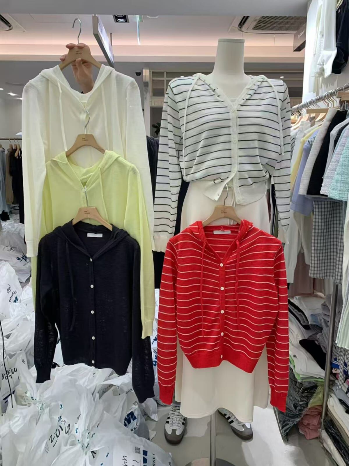 BM6027 慵懶連帽排扣薄外套