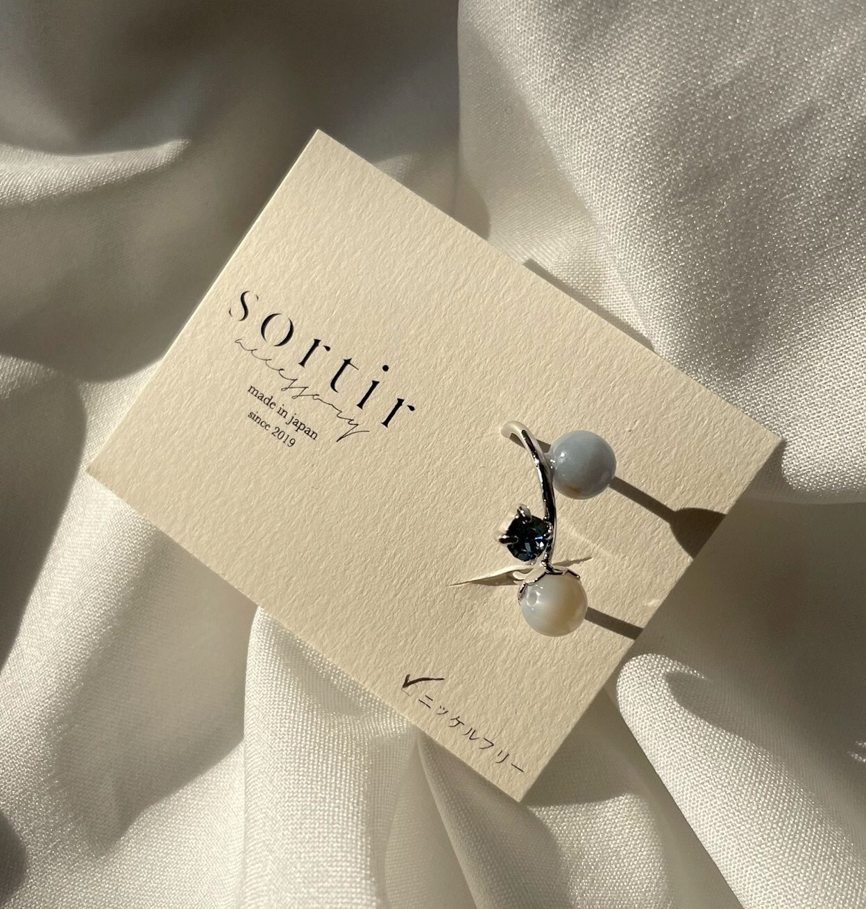 [sortir] 多石耳骨夾 | 天使石×白貝 | NO.182