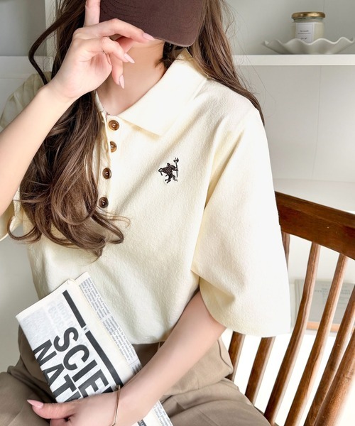 日本🇯🇵連線 Classical Elf 胸前刺繡針織Polo衫 刺繡 針織 簡約 休閒 運動 短袖 T恤 4色(任買兩件711免運)/預購