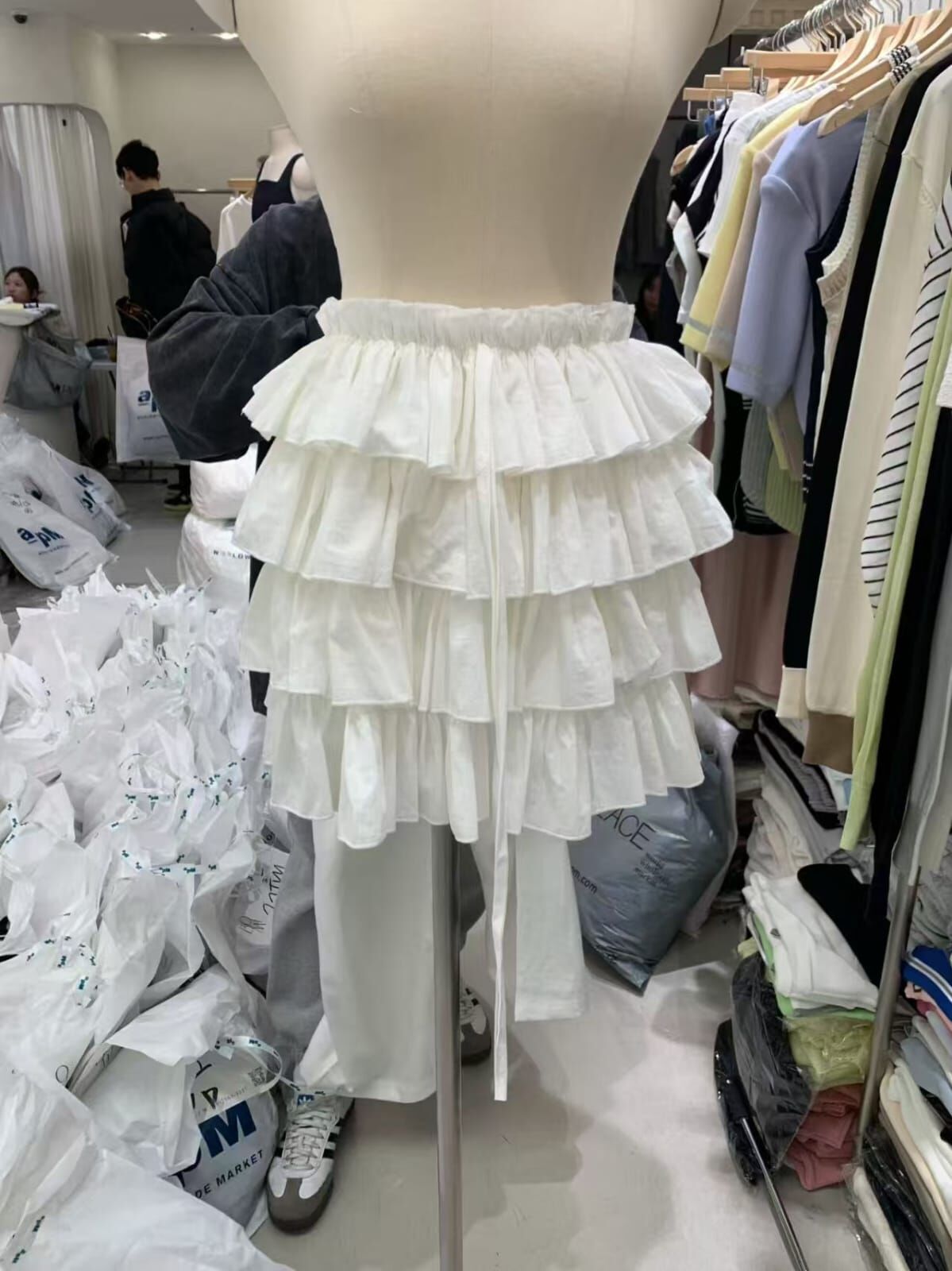 BM6049 橡筋層層蛋糕半身短裙