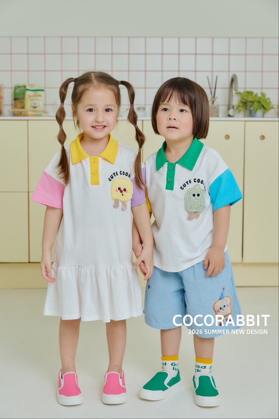 正韓夏Cocorabbit  撞色餅乾上衣