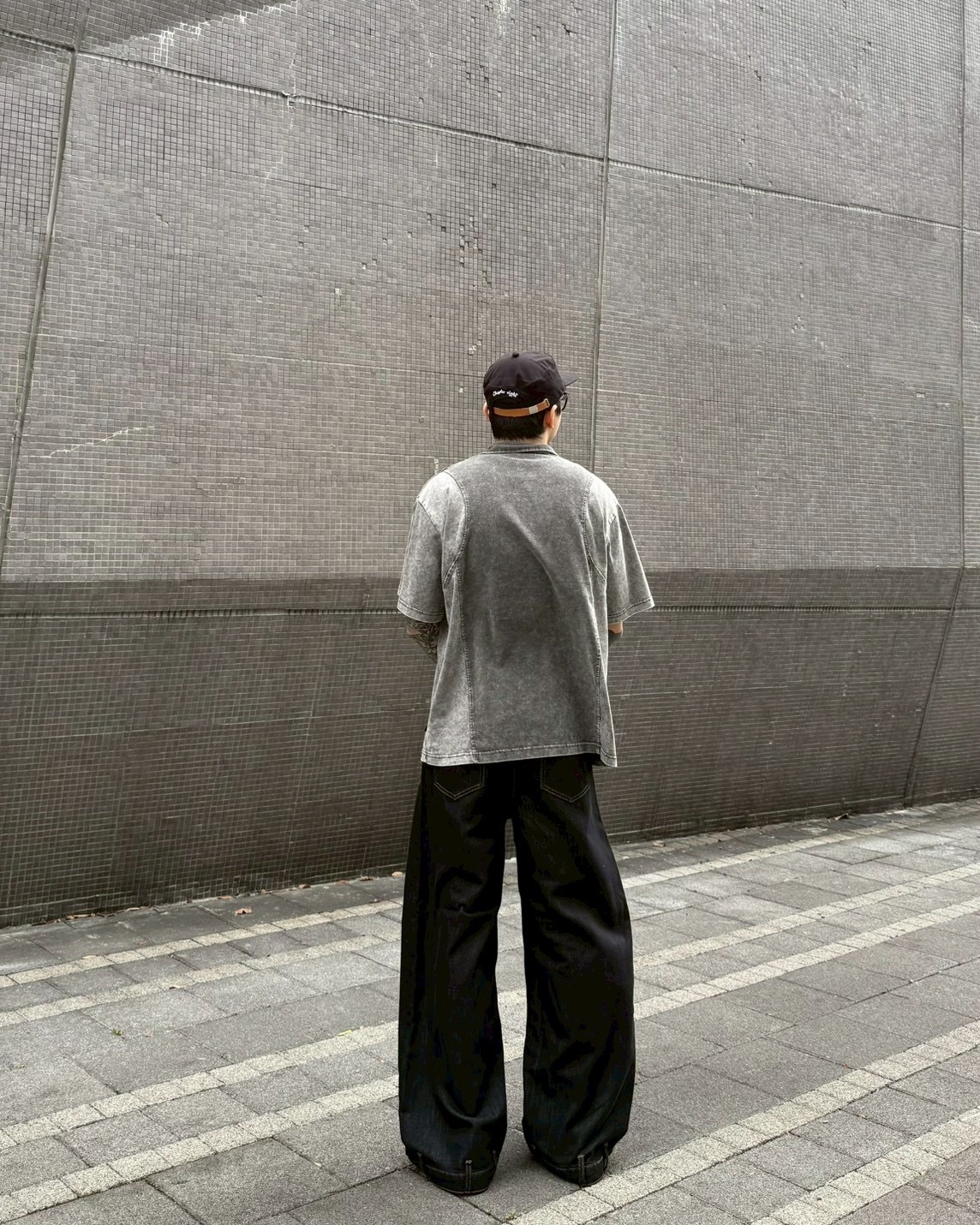 立體 車線 丹寧 牛仔 長褲 ＃附吊飾