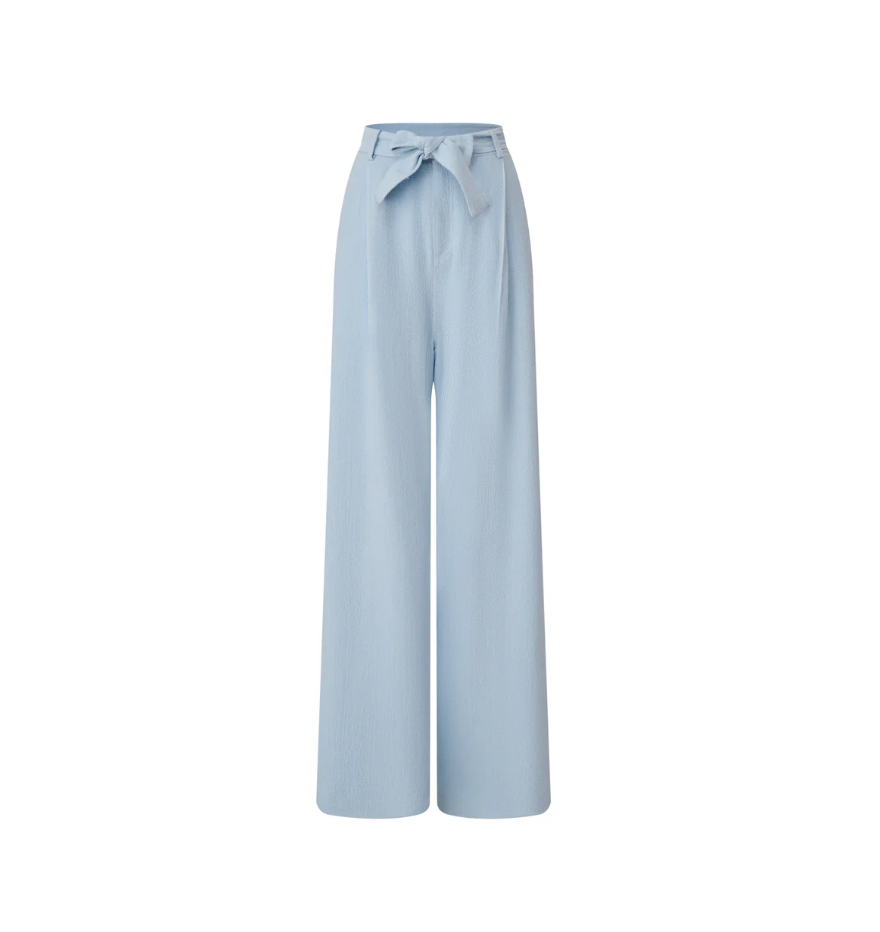 1EA0408-172 [EDWARD ACHOUR] Tie Waist Wide Leg Trouser Sky #100903/1034 (EU)