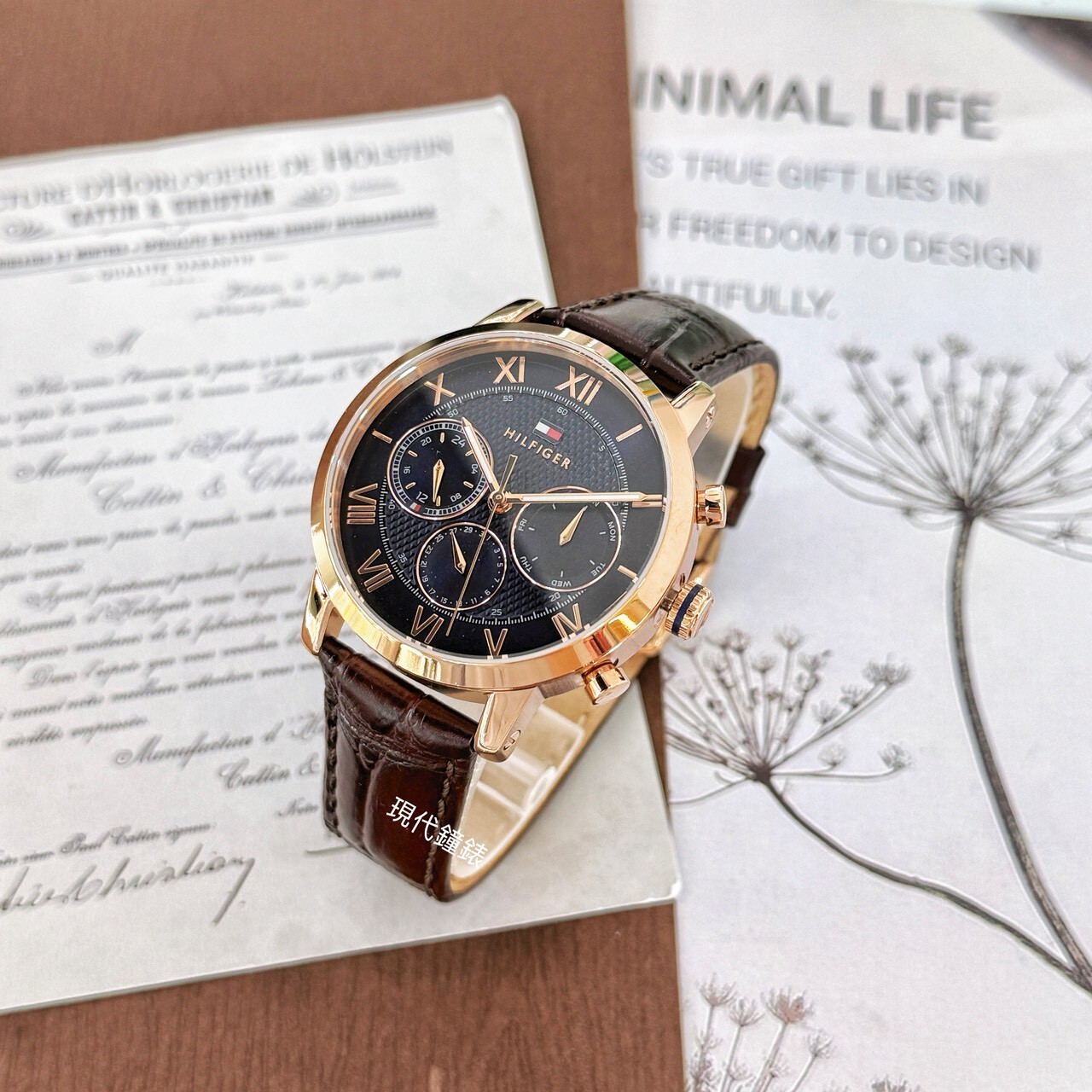 【Tommy Hilfiger】復刻羅馬字紳士錶1710727 42mm 現代鐘錶