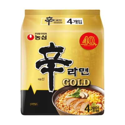 XV031 農心) 辛辣麵 GOLD 40週年限定 - 雞濃湯版 (1袋4包入) EXP:3個月或以上