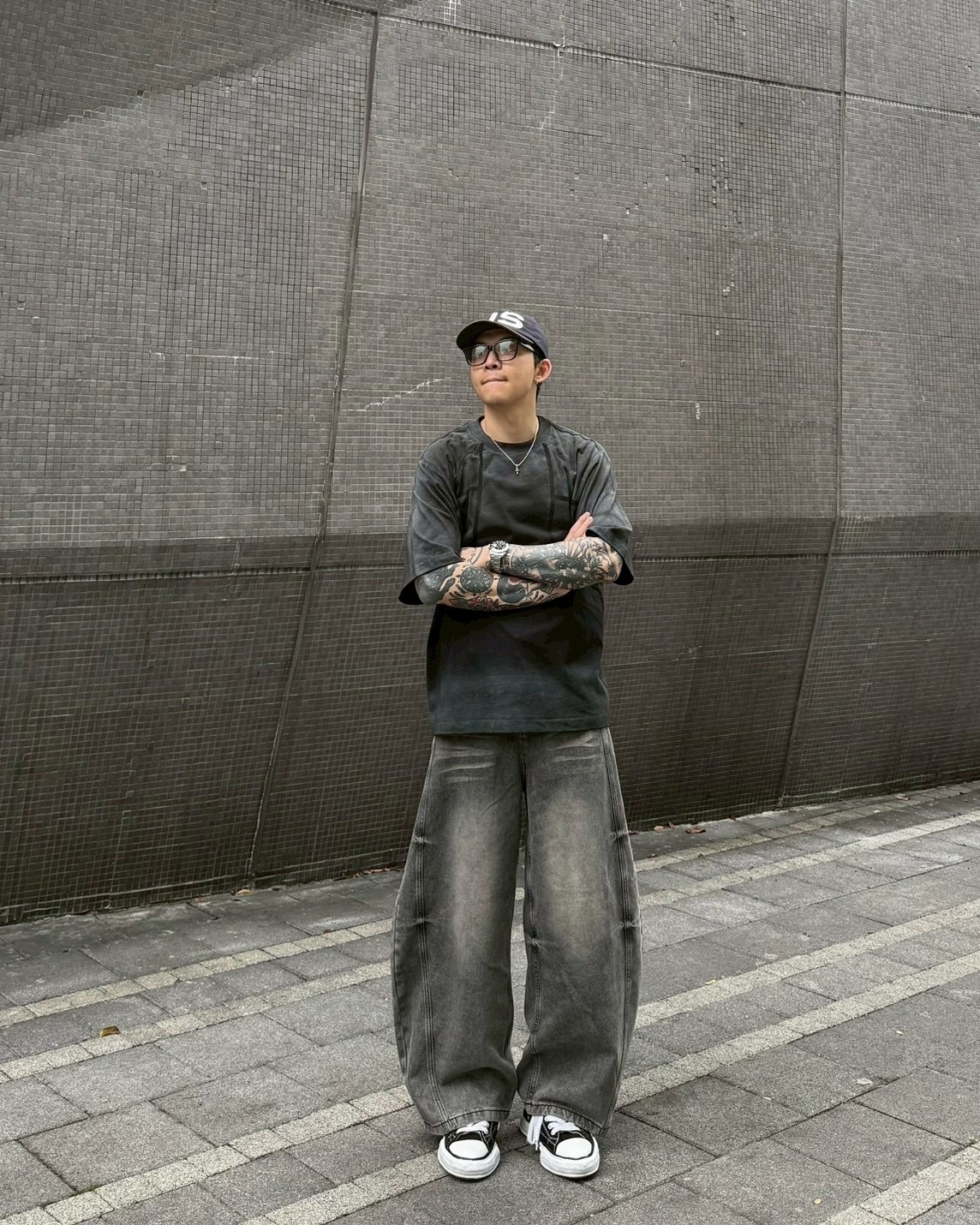 水洗 貓抓 彎刀 牛仔 長褲 彎刀褲