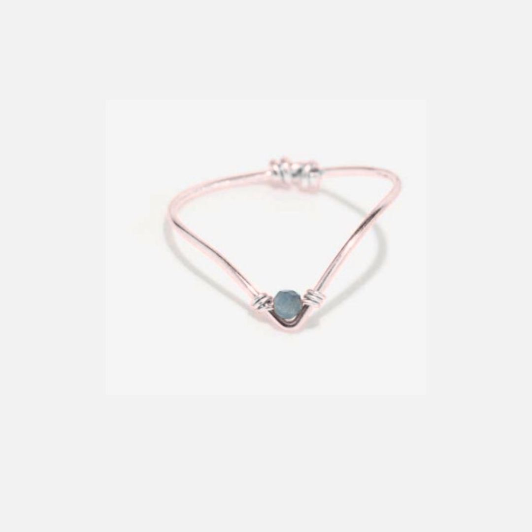 1YA0326-478 [YAY PARIS] Chevron Ring - Sapphire Ring #100cves123 (EU)