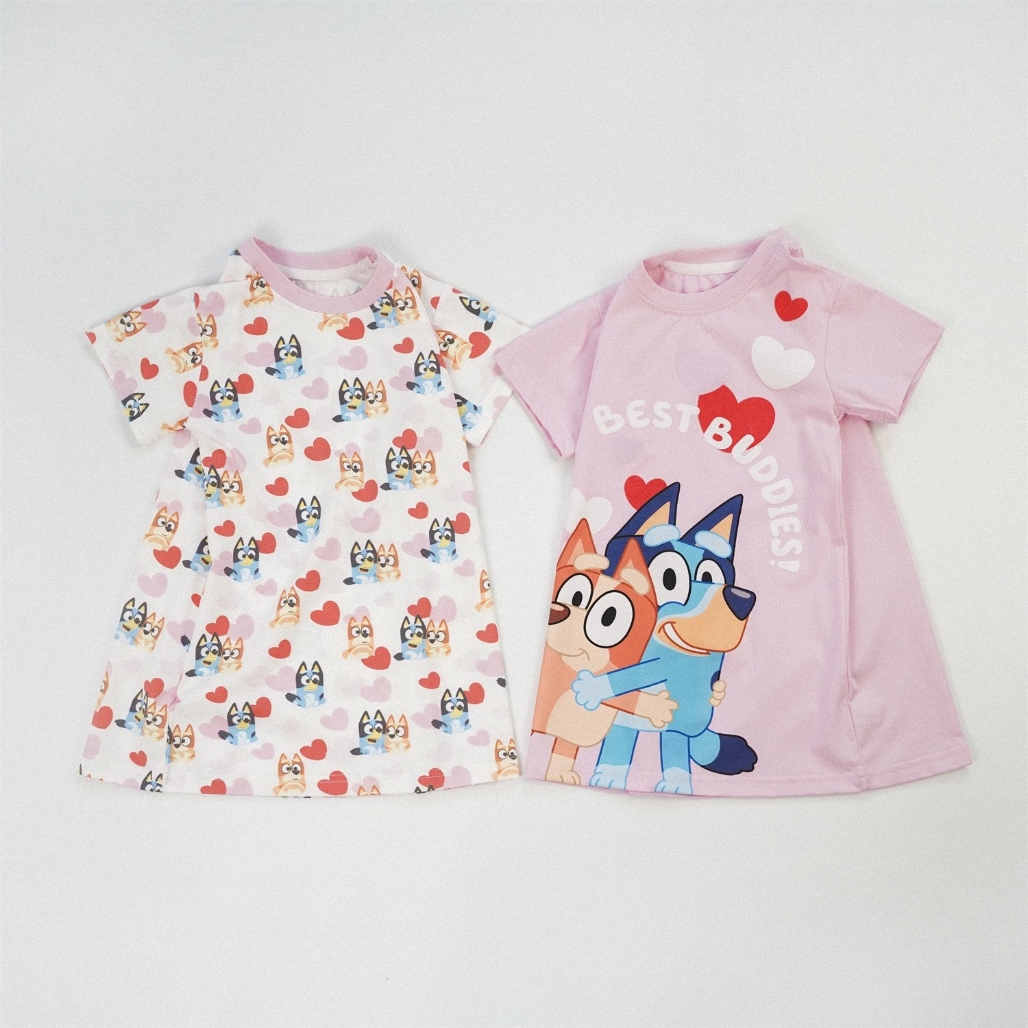 兩色粉嫩狗狗洋裝