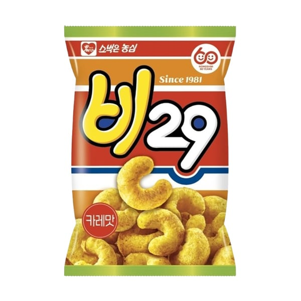 XV063 農心) BE29 咖哩味米菓 55g *韓國舊時零食既復刻版、味道/口感似 時興隆 辣味卷~ EXP:26.08.12