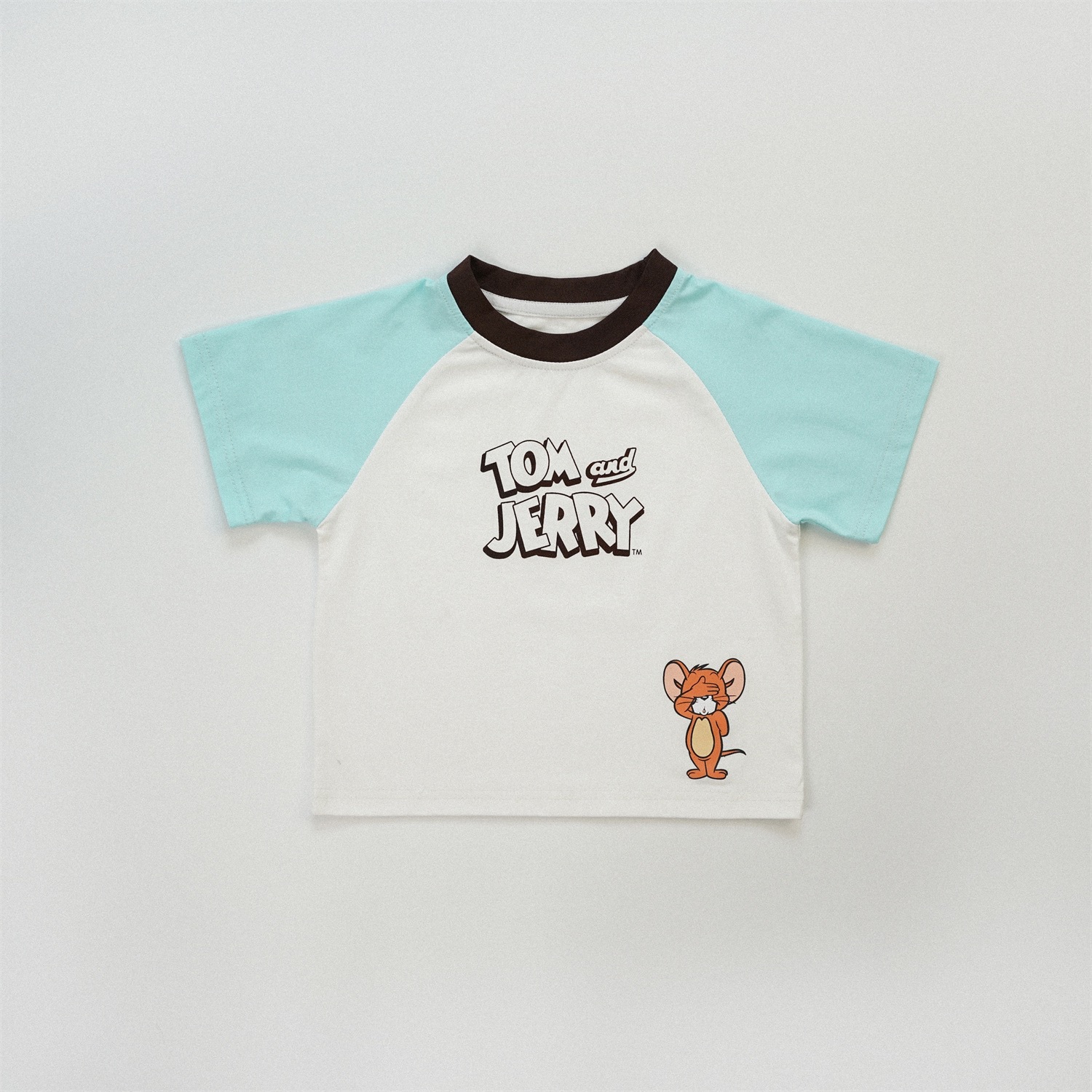 四色萌貓鼠鼠拼袖上衣