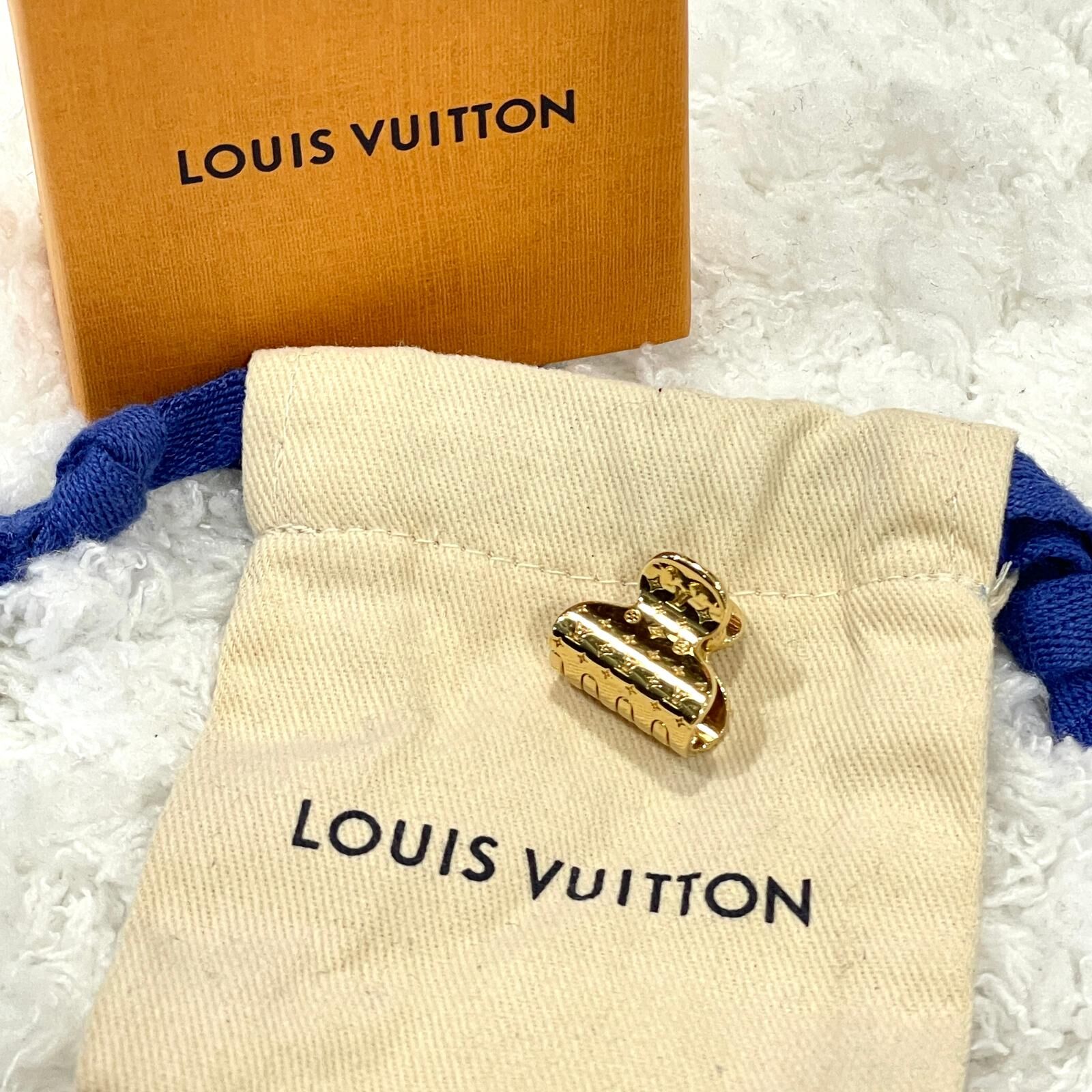 全新LV HAIR CLIP  2X2cm 金色MINI髮夾單隻 #BRAND NEW #香榭站正品