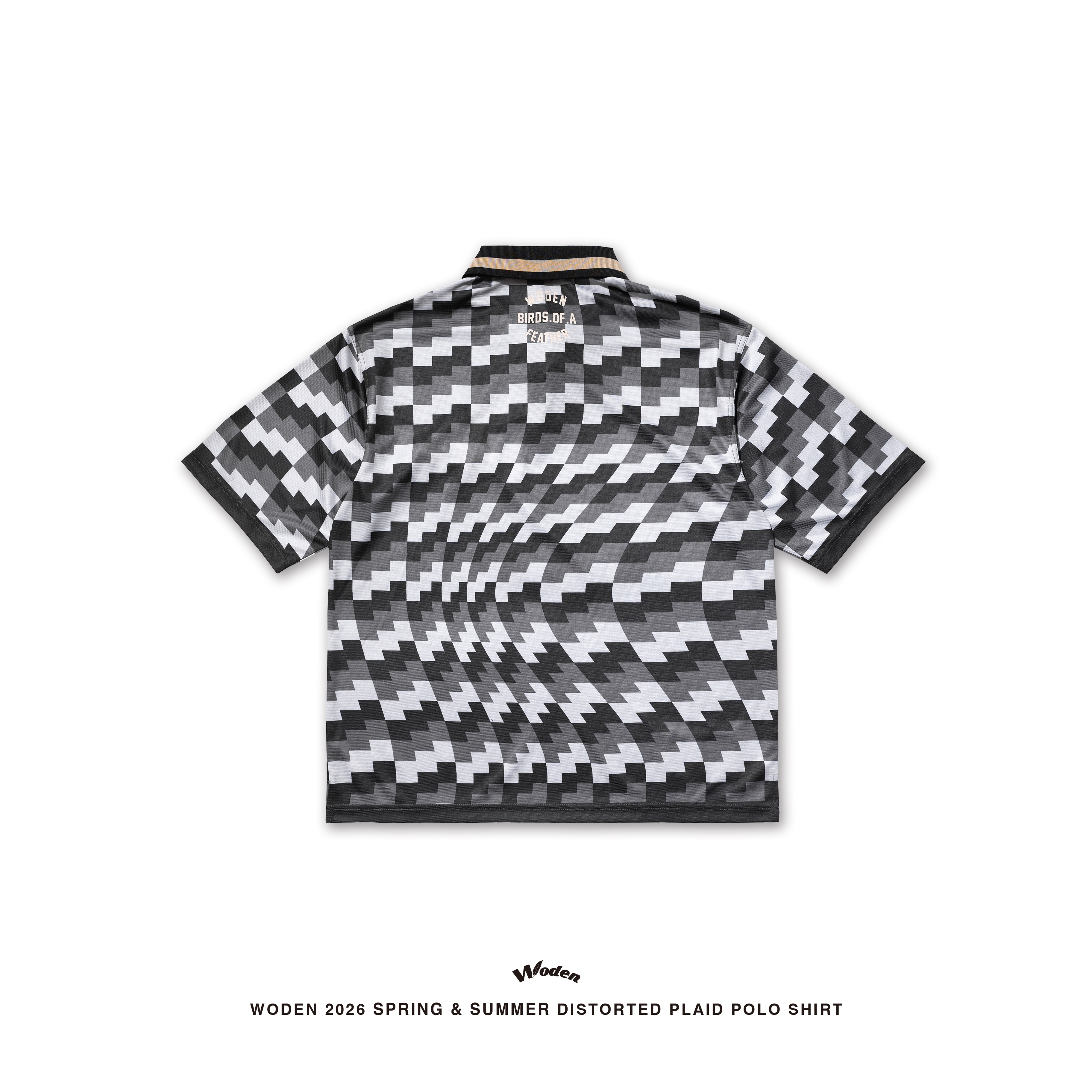 【車庫服飾】WODEN Distorted Plaid Polo Shirt