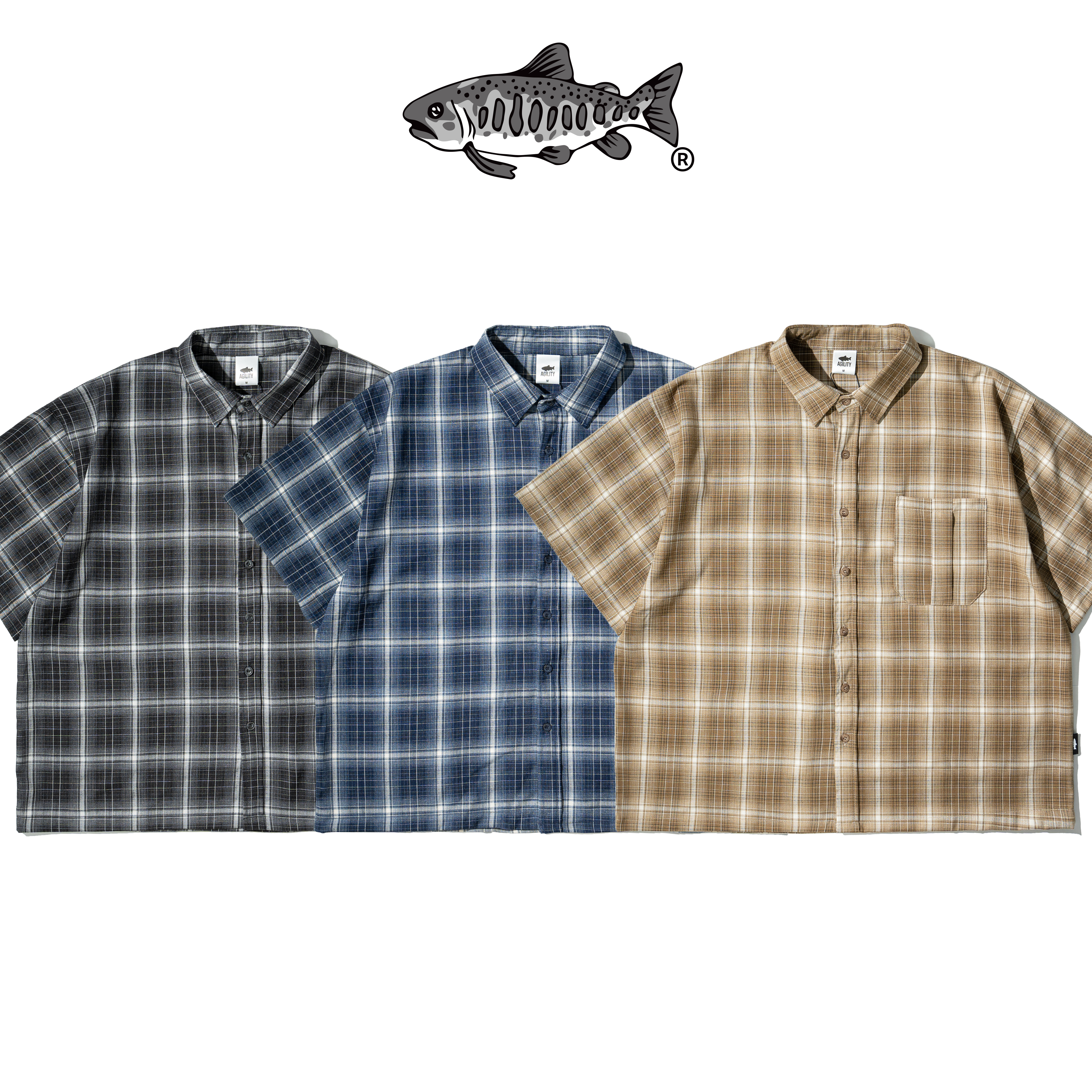 AGILITY Boxy Plaid Shirts 寬短 格紋 短袖襯衫 [SS58]