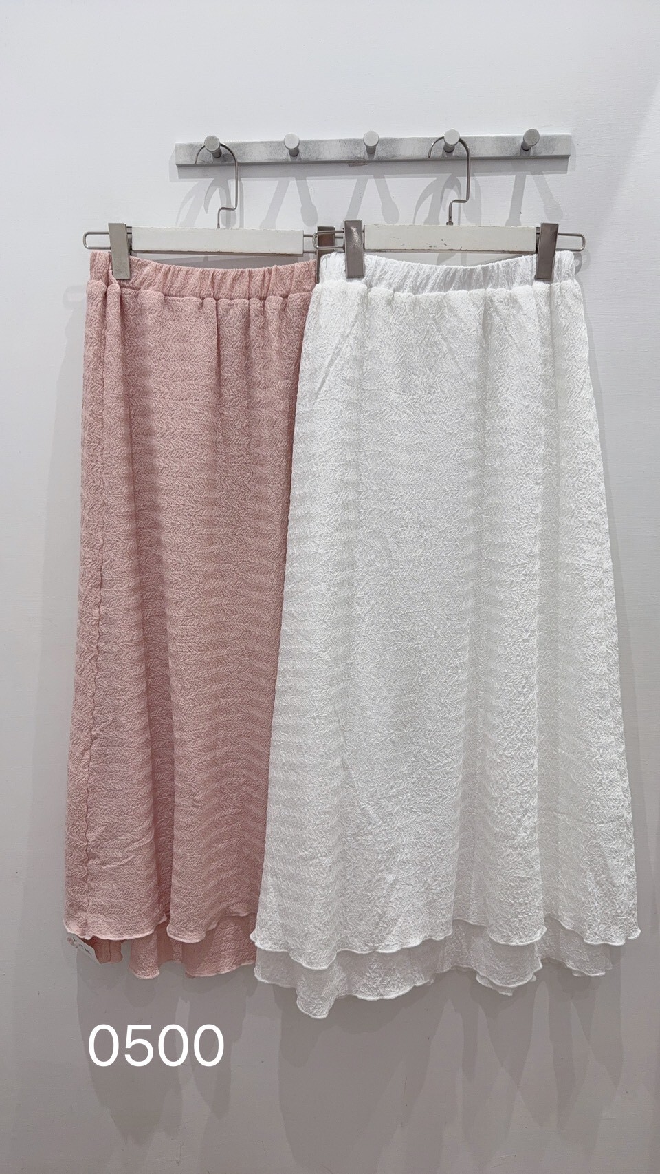 自訂款雙層紋路長裙