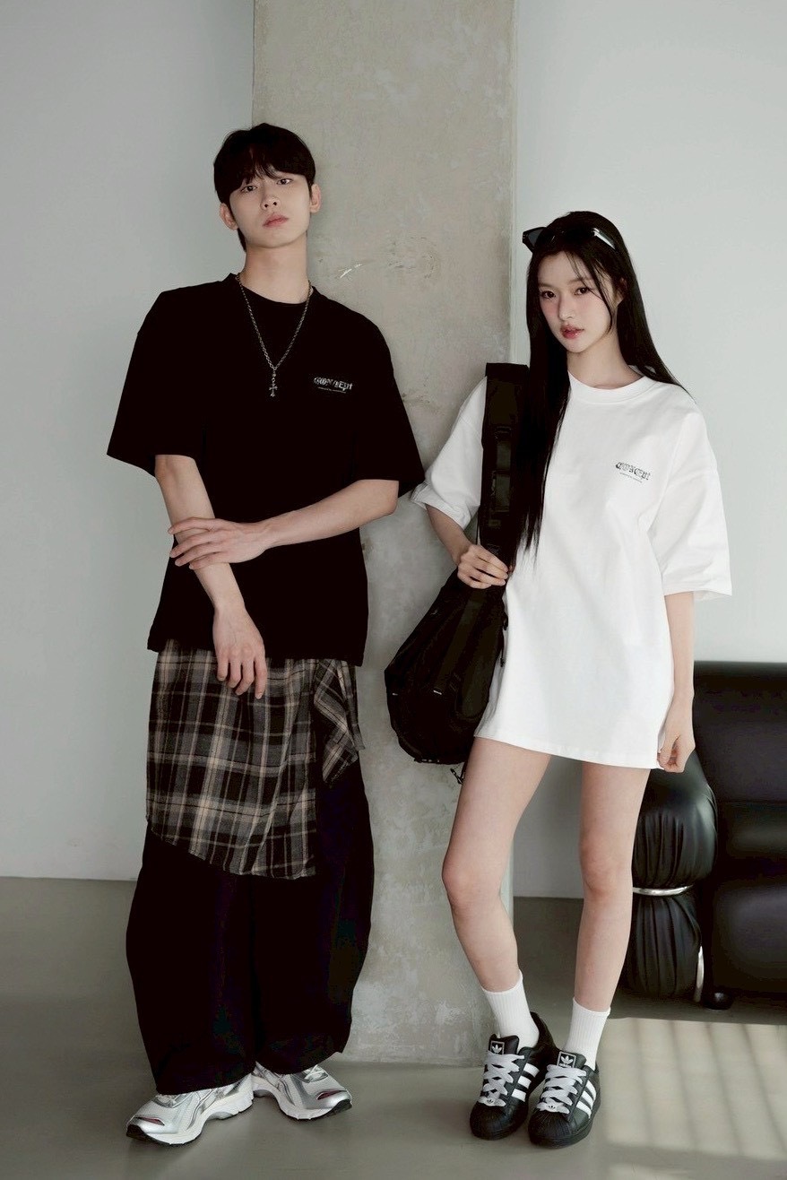 素面 英文 設計 男女 寬鬆 短袖