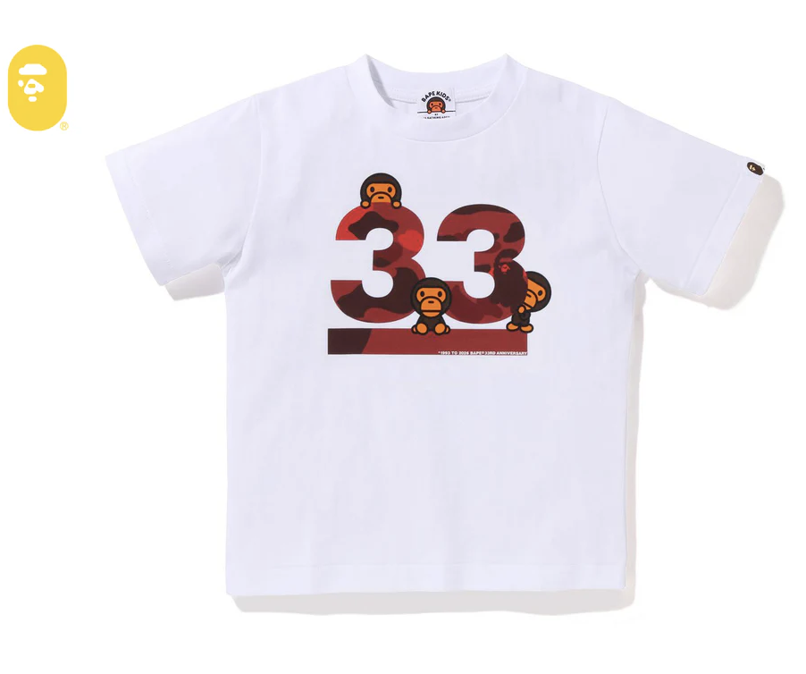 【BAPE童裝】0404發售A BATHING APE 33RD ANNIV. BABY MILO TEE
