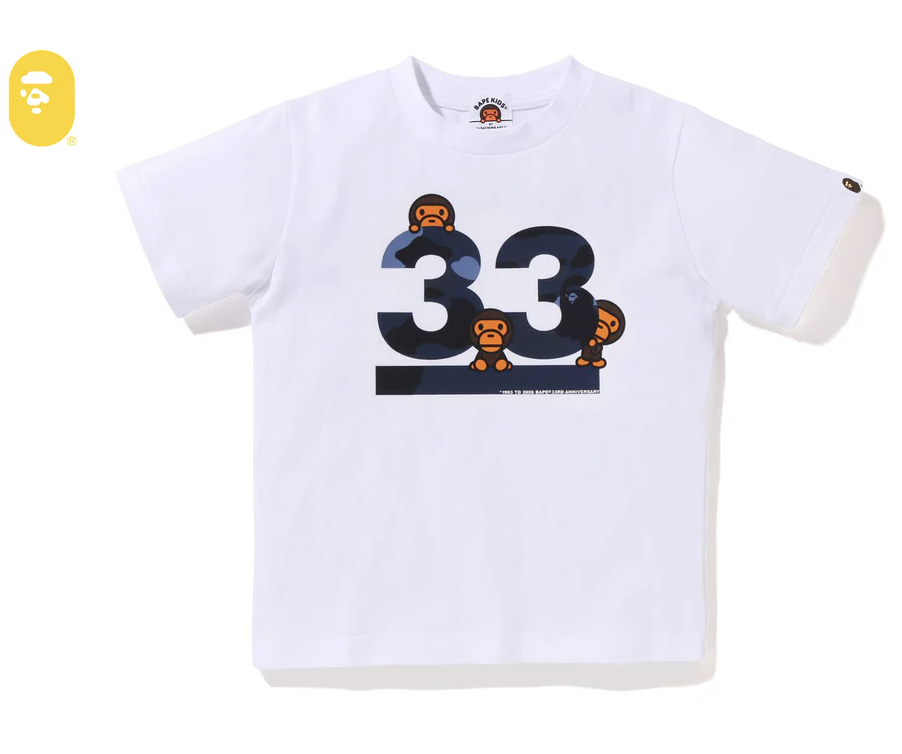 【BAPE童裝】0404發售A BATHING APE 33RD ANNIV. BABY MILO TEE
