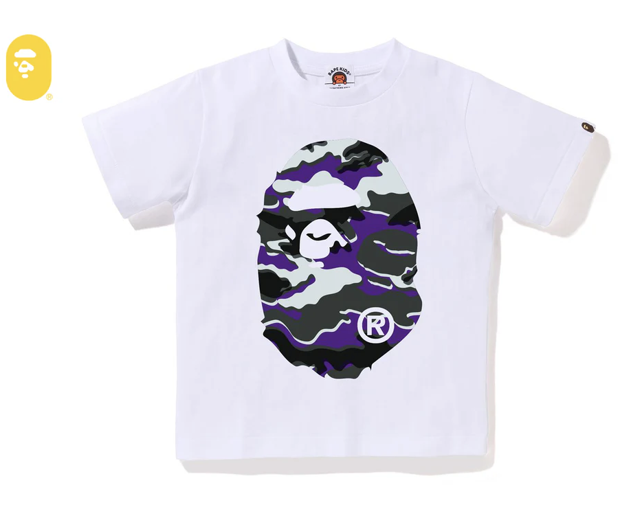 【BAPE童裝】0404發售GLITCH WOODLAND CAMO BIG APE HEAD TEE