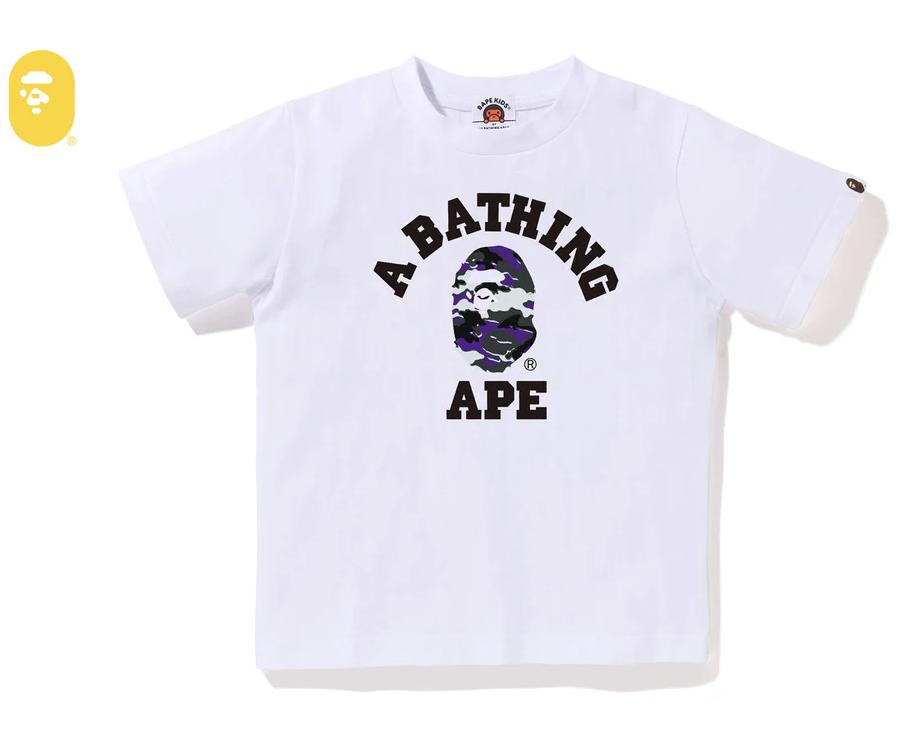 【BAPE童裝】0404發售GLITCH WOODLAND CAMO COLLEGE TEE
