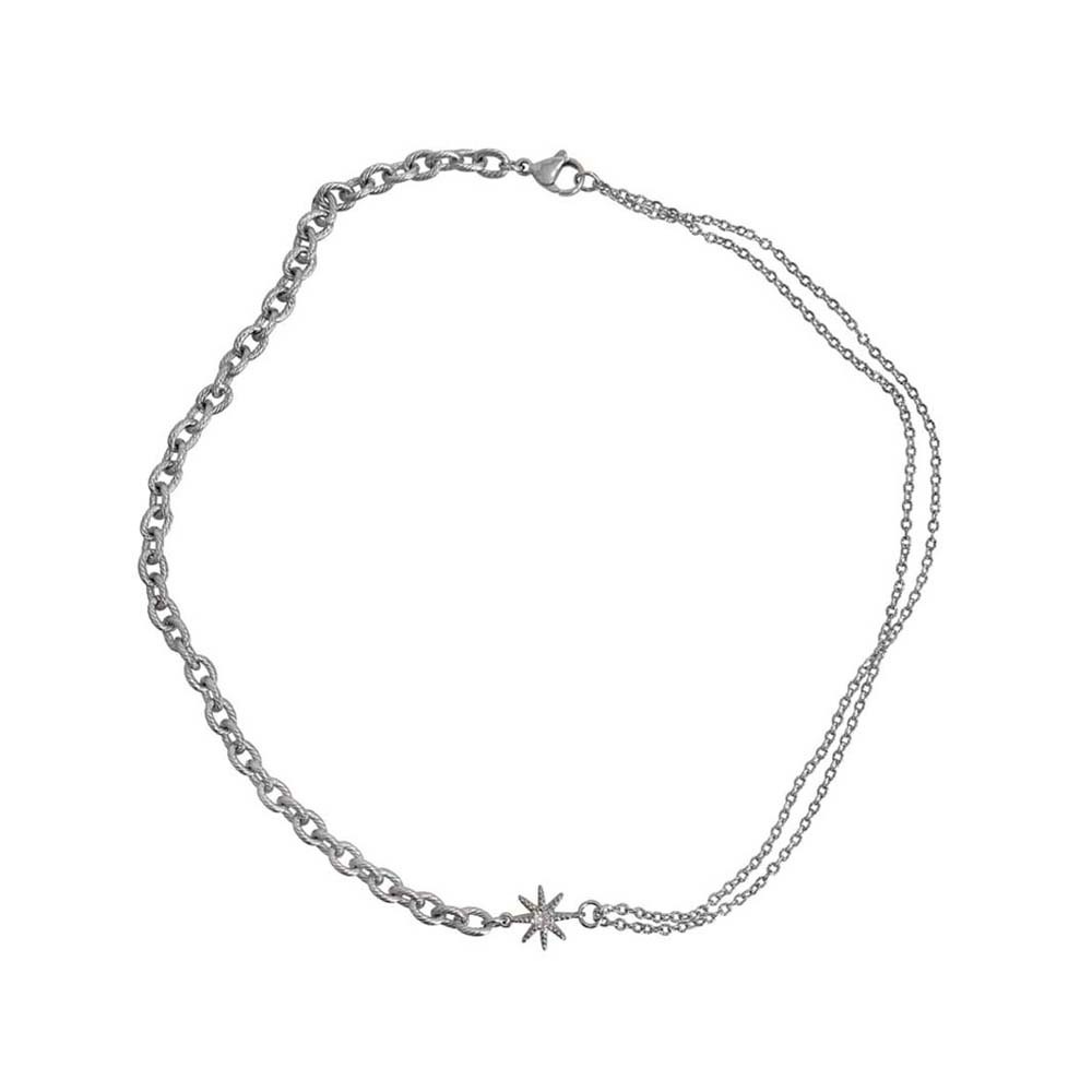 韓國限定🇰🇷 OFUSE frozen choker 雪花造型 鎖骨鏈 鎖骨鍊 項鍊 項鏈 不鏽鋼材質 / 預購