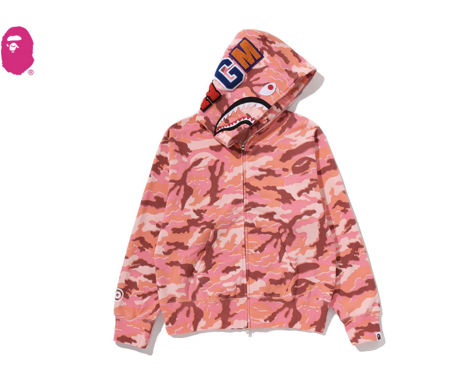 【BAPE女生】0404發售GLITCH WOODLAND CAMO SHARK FULL ZIP HOODIE
