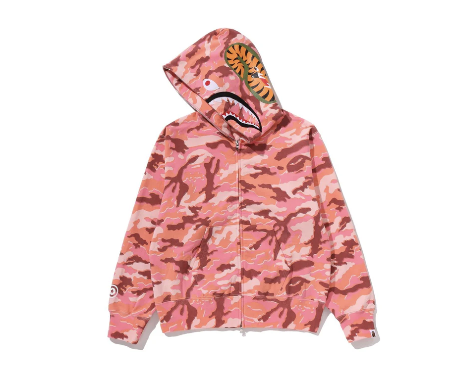 【BAPE女生】0404發售GLITCH WOODLAND CAMO SHARK FULL ZIP HOODIE