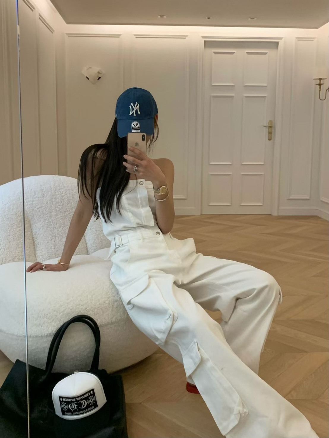 微辣平口連身牛仔褲