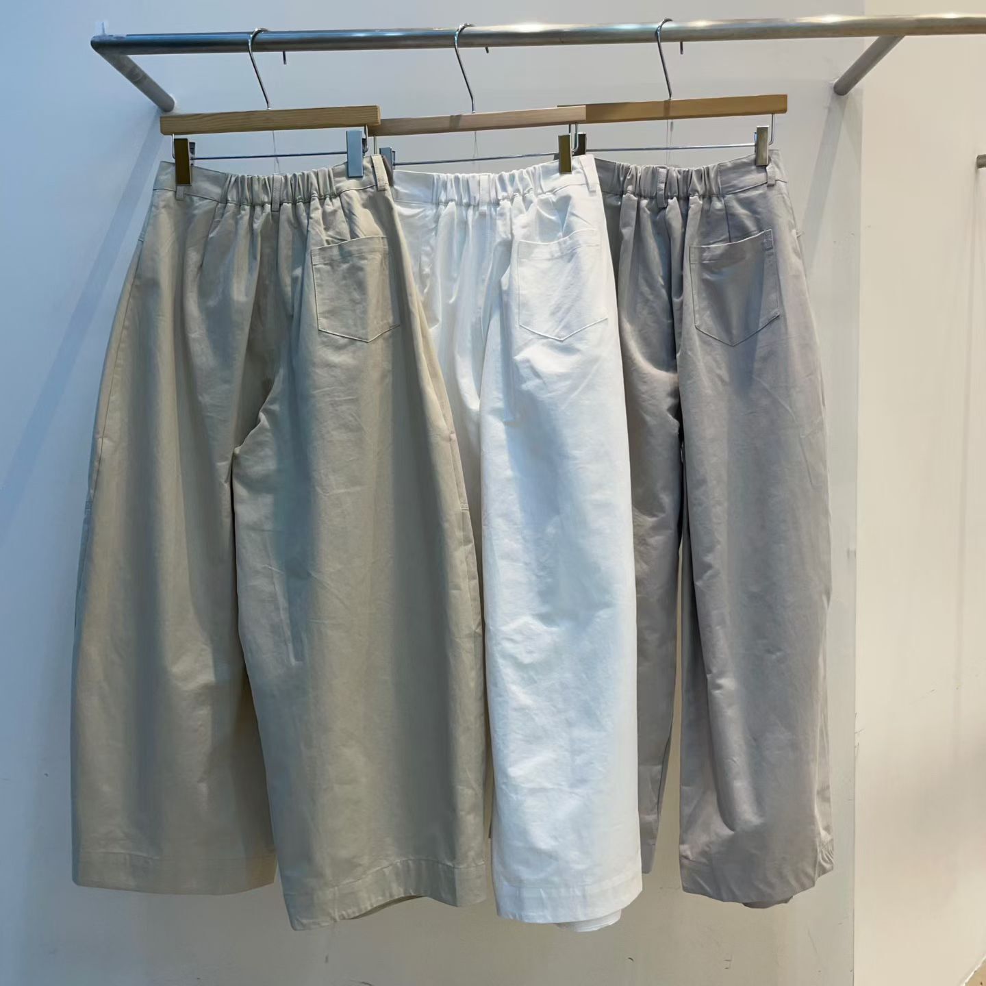 EY6013 後橡筋大口袋滑料休閑褲