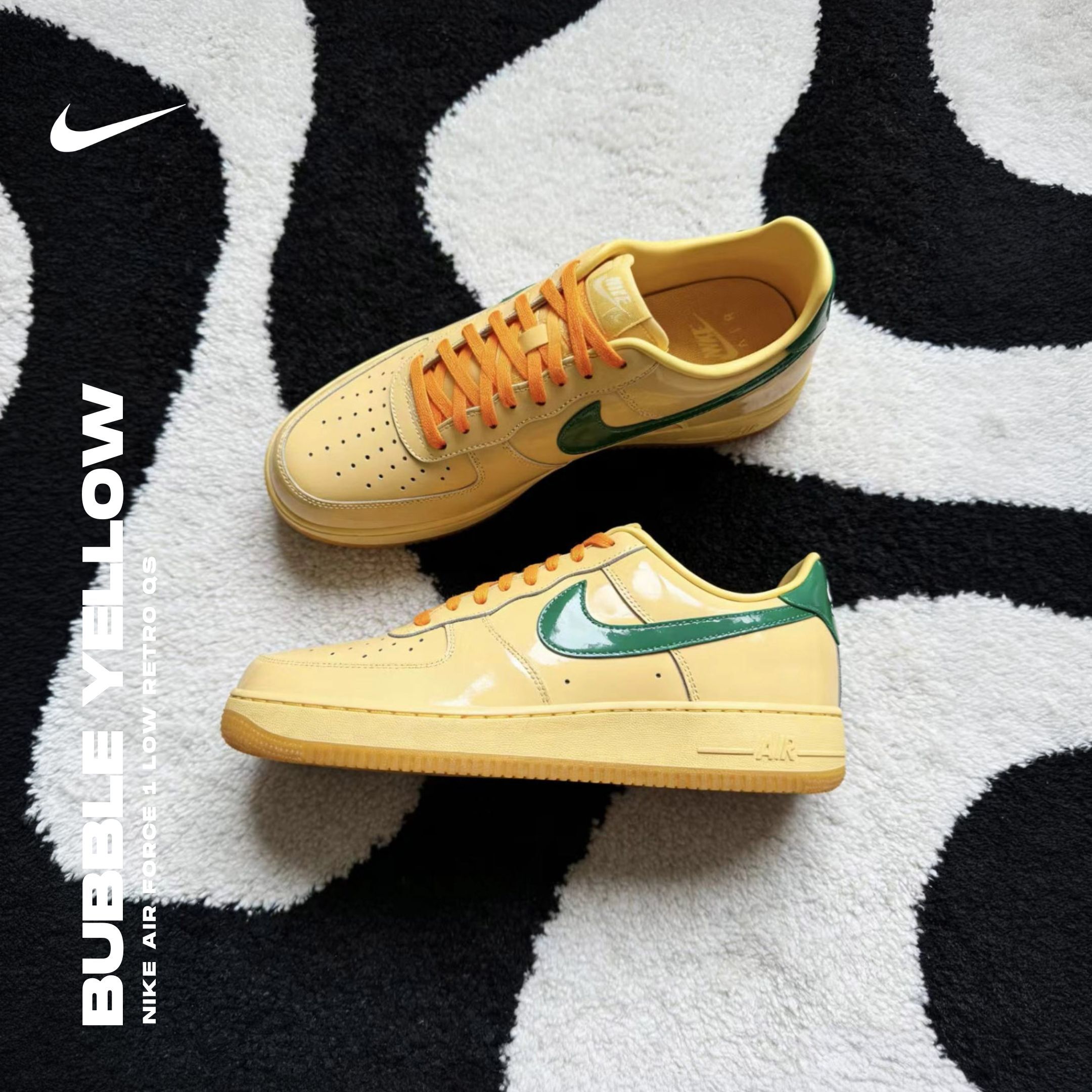 NICEDAY 代購 Nike Air Force 1 Low '07 Patent 黃綠 亮面 漆皮 復古 膠底 板鞋 IO4489-700