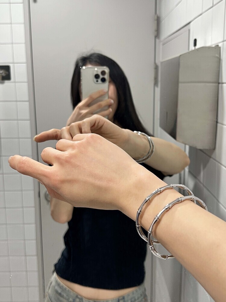 韓國限定🇰🇷 OFUSE bamboo bangle bracelet 竹節造型 手環 不鏽鋼材質 / 預購