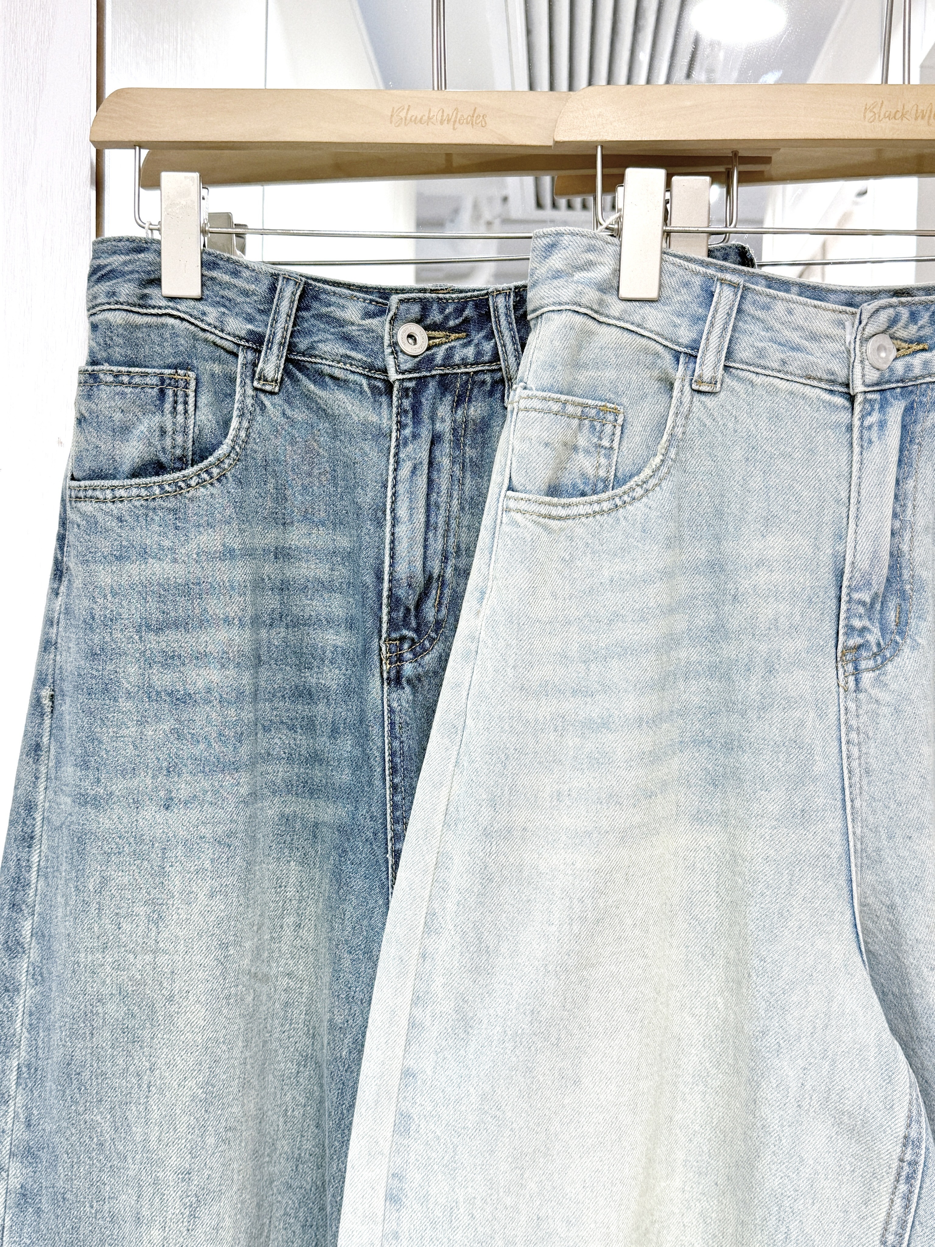 P0263｜Unisex复古洗水色7分牛仔短褲 🪣 彡♡