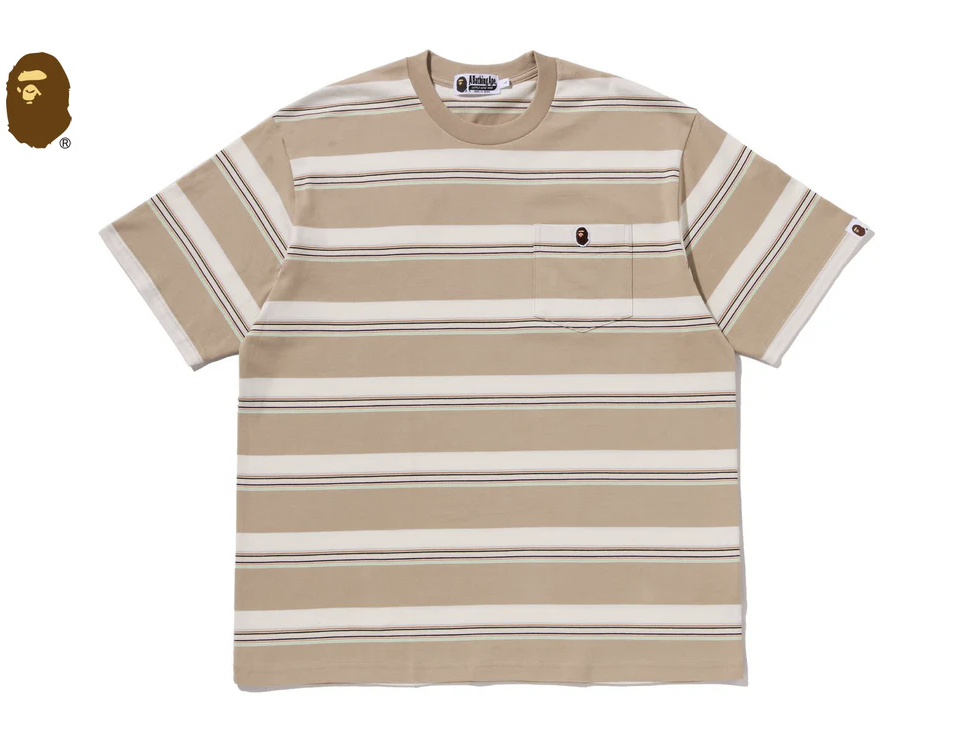 【BAPE】0404發售 寬版STRIPE ONE POINT RELAXED FIT POCKET TEE