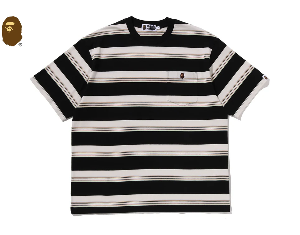 【BAPE】0404發售 寬版STRIPE ONE POINT RELAXED FIT POCKET TEE