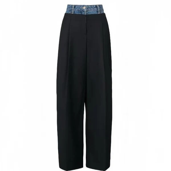 1EA0408-190 [EDWARD ACHOUR] Denim-Waist Trousers Black #100919/1067 (EU)